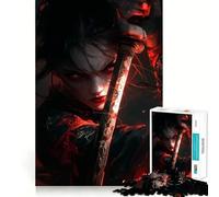 Puzzle da 1000 pezzi "Guerriera dagli occhi rossi" per adolescenti, ideale per migliorare la memoria, alleviare la tensione e creare un'opera d'arte di pregio (38x26cm)