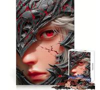 Puzzle da 1000 pezzi "Guerriera dagli occhi rossi" per adolescenti, stimola la logica, rilassa la mente, divertente e sicuro da assemblare Ottimo regalo (50x75cm)