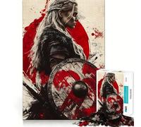 Puzzle da 1000 pezzi "Guerriera Vichinga" per adulti,gioco divertente e di memoria,montaggio sicuro e stabile,attività per tutta la famiglia (38x26cm)