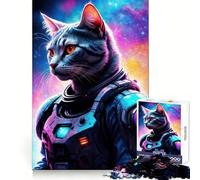 Puzzle da 1000 pezzi "Guerrieri Gatti" per adulti,per allenamento della memoria,relax e svago,taglio perfetto,sorpresa di Natale (38x26cm)