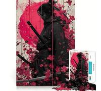 Puzzle da 1000 pezzi Guerrieri Samurai tra i ciliegi in fiore per adulti, ideale per rafforzare la memoria, creare un'atmosfera piacevole e rilassante, con bordi netti (38x26cm)