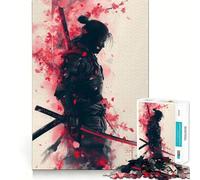 Puzzle da 1000 pezzi "Guerrieri Samurai tra i ciliegi in fiore" per adulti, rompicapo rilassante, immagine da assemblare, idea regalo di Babbo Natale (38x52cm)
