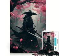 Puzzle da 1000 pezzi "Guerrieri Samurai tra i ciliegi in fiore" per ragazzi, gioco stimolante per la mente, hobby tranquillo, taglio preciso, regalo stagionale (38x52cm)