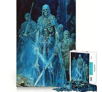 Puzzle da 1000 pezzi "Guerrieri scheletrici in una caverna" per adulti e ragazzi, ideale per migliorare la memoria, per un relax leggero e piacevole, con tagli netti e un regalo delizioso 50x75cm