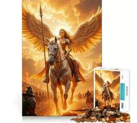 Puzzle da 1000 pezzi Guerriero alato a cavallo,gioco di logica divertente,senza spazi vuoti,design a incastro perfetto, riunioni di famiglia (50x75cm)