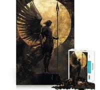 Puzzle da 1000 pezzi "Guerriero alato con lancia e luna" - Divertimento e allenamento mentale - Pezzi a incastro precisi - Un hobby affascinante per i momenti di svago (50x75cm)