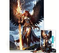 Puzzle da 1000 pezzi "Guerriero angelico con bastone fulmineo" - Gioco creativo di abilità - Componenti robusti e ben definiti - Ideale per i viaggi - Gioco per allenare la mente - Regalo (38x52cm)