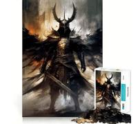 Puzzle da 1000 pezzi "Guerriero Angelo" per adulti,divertente per allenare la mente,con componenti robusti e ben definiti,ideale per una pausa rilassante (50x75cm)