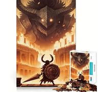 Puzzle da 1000 pezzi "Guerriero contro un demone colossale" per adulti,gioco di abilità mentale,taglio laser per un incastro perfetto,attività gratificante per le giornate di pioggia (50x75cm)