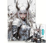 Puzzle da 1000 pezzi "Guerriero Demone dai Capelli Bianchi" Allenamento per la mente Incastro perfetto,senza spazi vuoti Attività per rafforzare i legami affettivi (38x26cm)