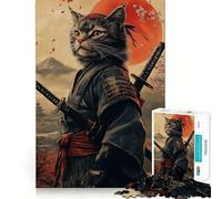 Puzzle da 1000 pezzi "Guerriero Gatto Samurai" per adulti e ragazzi, gioco di logica e creatività, ideale per la casa e per divertirsi con la qualità del taglio Regalo classico (50x75cm)