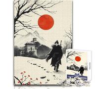 Puzzle da 1000 pezzi - Guerriero invernale in paesaggio asiatico Divertimento rilassante e piacevole per il tempo libero Dimensioni giocattolo: 38x52cm