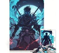 Puzzle da 1000 pezzi "Guerriero Oscuro con Spade", gioco impossibile, taglio di precisione, con pezzi di forma casuale completamente ad incastro 50x75cm