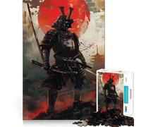 Puzzle da 1000 pezzi "Guerriero Samurai della Luna Rossa" per adulti ideale per migliorare la memoria per un divertimento rilassante e ottenere bordi affilati perfetto come regalo per le vacanze