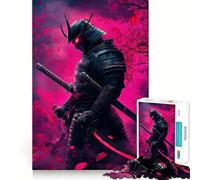 Puzzle da 1000 pezzi "Guerriero Samurai nella Nebbia Rosa" per adulti, gioco intelligente, divertente, con bordi affilati, ideale come regalo di Babbo Natale (38x52cm)