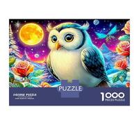 Puzzle da 1000 pezzi Gufi nella neve, Gufo colorato nella foresta, per adulti dai 12 anni in su, giochi educativi, decorazioni per la casa di compleanno difficili, 52x38 cm