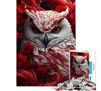 Puzzle da 1000 pezzi Gufo bianco tra i fiori Difficile da completare Gioco educativo Adatto a persone dai 14 anni in su (38x52cm)