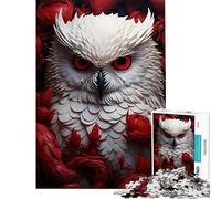 Puzzle da 1000 pezzi Gufo bianco tra i fiori Difficile e stimolante per il divertimento in famiglia Giocattolo Decorazione da parete per ragazzi dai 14 anni in su (50x75cm)