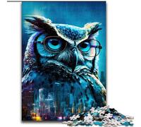 Puzzle da 1000 pezzi Gufo blu, dimensioni 26x38cm, gioco rompicapo, gioco interattivo per famiglie, adatto dai 14 anni in su.