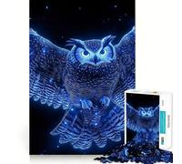 Puzzle da 1000 pezzi Gufo blu in volo Taglio perfetto Divertente gioco rompicapo cognitivo,gioco per il tempo libero,regalo artistico di Natale 50x75cm