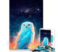 Puzzle da 1000 pezzi "Gufo celeste nella notte stellata" con incastri fluidi,divertente gioco di logica,gioco casual,decorazione natalizia (50x75cm)