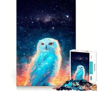 Puzzle da 1000 pezzi Gufo celeste nella notte stellata,taglio preciso,gioco creativo per la mente,momento di relax,regalo di compleanno,hobby (38x52cm)