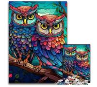 Puzzle da 1000 pezzi, gufo colorato, in cartone, per adulti, rompicapo fai da te, perfetto gioco per famiglie o regalo decorativo, 26X38CM/10,23x14,96 pollici