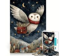 Puzzle da 1000 pezzi "Gufo d'inverno" Gioco creativo per lo sviluppo delle capacità di costruzione,con incastri sicuri e pezzi che non si staccano (50x75cm) Attività per rafforzare i legami familiari