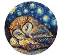 Puzzle da 1000 pezzi "Gufo e cielo notturno" in cartone per adulti, perfetto per decorazioni per la casa, compleanni, feste e regali (67,5x67,5cm)