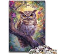 Puzzle da 1000 pezzi Gufo in piedi su un albero Adatto per età dai 14 anni in su Gioco intellettuale Gioco educativo per compleanno e Natale 50x75cm