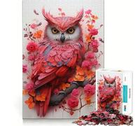 Puzzle da 1000 pezzi "Gufo in volo silenzioso" per adulti, sfida mentale, gioco da interno, taglio preciso, opera d'arte (38x52cm)