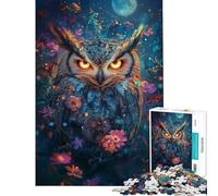 Puzzle da 1000 pezzi Gufo mistico fosforescente Gioco avvincente per coltivare la pazienza Gioco educativo per famiglie Idee regalo divertenti (dimensioni 38x52cm)