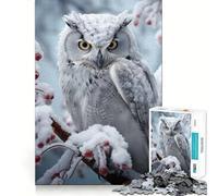 Puzzle da 1000 pezzi "Gufo mistico nella serenata innevata" per adolescenti stimola la memoria riduce lo stress e offre un'esperienza di gioco rilassante Decorazione murale con bordi precisi (50x75cm)