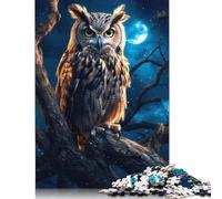 Puzzle da 1000 pezzi "Gufo nel bosco di notte" - Puzzle di difficoltà elevata - Giochi educativi - Giocattoli - Regali di Natale - 1000 pezzi (38x26 cm)
