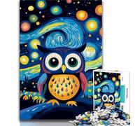 Puzzle da 1000 pezzi "Gufo nel cielo notturno" di Night Sky per adolescenti, giocattoli, giochi educativi antistress, adatti per la decorazione della scrivania (38x26cm)