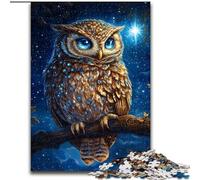 Puzzle da 1000 pezzi "Gufo nel cielo notturno" per adulti, 50x75cm, attività divertenti da fare a casa, regalo di compleanno, regali da viaggio
