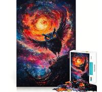 Puzzle da 1000 pezzi "Gufo nel cielo notturno" per adulti, un rompicapo che stimola la mente e permette di assemblare le immagini con calma Regalo perfetto (50x75cm)