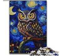 Puzzle da 1000 pezzi Gufo nel cielo notturno Puzzle da 1000 pezzi per adulti, Capodanno, regalo per le feste (dimensioni 50x75cm)