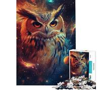 Puzzle da 1000 pezzi "Gufo nel cosmo" per adolescenti ideale per passare il tempo durante le vacanze una sfida stimolante da completare e un regalo antistress 38x52cm