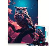 Puzzle da 1000 pezzi "Gufo nella foresta" per ragazzi, gioco di logica e abilità, morbido, rilassante, taglio preciso, regalo prezioso (38x52cm)