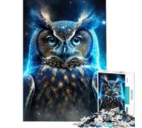 Puzzle da 1000 pezzi "Gufo nella nebulosa mistica" rompicapo per stimolare l'intelligenza giocattolo avvincente regalo per compleanni sfida difficile (dimensioni 75x50cm)