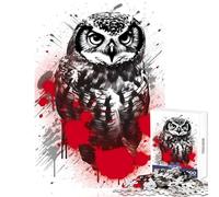 Puzzle da 1000 pezzi gufo nordico dipinto giocattolo decorazione da parete ottimi regali e giocattoli gioco rompicapo adatto per la decorazione del desktop dimensioni 38x26cm