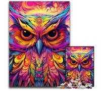 Puzzle da 1000 pezzi Gufo rosa per adulti, puzzle difficili per adulti, feste e decorazioni per la casa, 50x75CM/19,68x29,52 pollici.