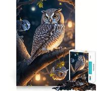 Puzzle da 1000 pezzi "Gufo saggio appollaiato" per adulti,gioco di problem solving di livello professionale,attività rilassante di gruppo al chiuso (50x75cm)