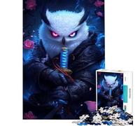 Puzzle da 1000 pezzi Gufo Samurai Animale Difficile e Sfida Analisi e Logica Giocattolo Fai da Te per Dai 14 anni in su (38X52cm)