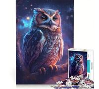 Puzzle da 1000 pezzi Gufo sotto la Via Lattea Gioco per famiglie Regalo di compleanno con poster abbinato e foglio di curiosità 50x75cm