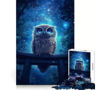 Puzzle da 1000 pezzi "Gufo sotto un cielo stellato" per adolescenti, gioco di logica, antistress, bordo di qualità, articolo regalo di Babbo Natale (38x52cm)