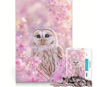 Puzzle da 1000 pezzi "Gufo tra i ciliegi in fiore" per adulti, gioco stimolante per la mente, ideale per interni, con taglio preciso e dettagli artistici (50x75cm)