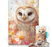 Puzzle da 1000 pezzi Gufo tra i fiori II - Giocattolo fai da te - Sfida difficile con pezzi completamente ad incastro di forma casuale 38x26cm