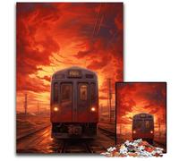 Puzzle da 1000 pezzi "Guida di un'auto al tramonto", puzzle difficile per adulti, perfetto come regalo di compleanno, Natale e Halloween, 50x75CM/19,68x29,52 pollici.